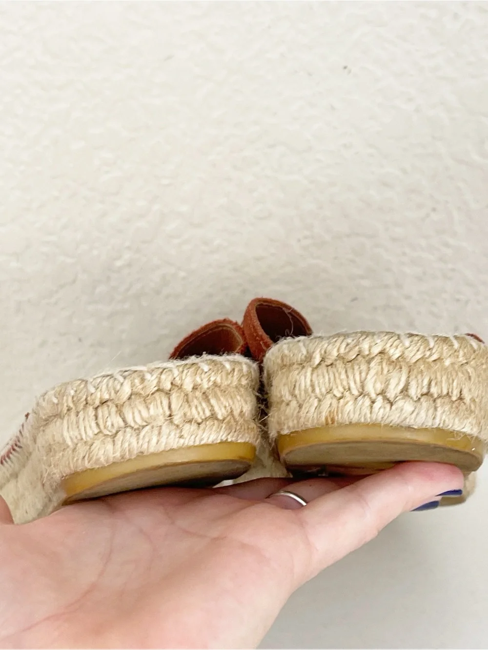 Free People Tuscan Suede Crossover Espadrille Slide Sandals - Rust